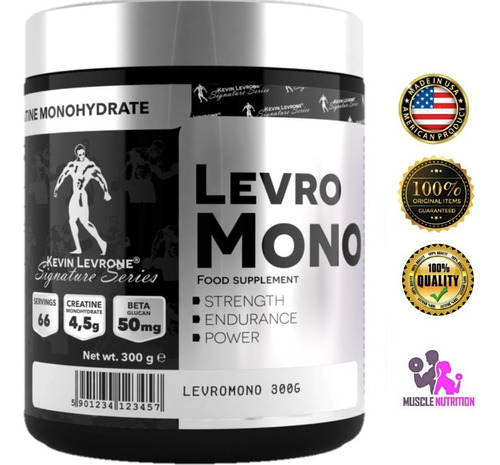 Creatina Levro Mono Monohidratada 300 Grs Registro Sanitario