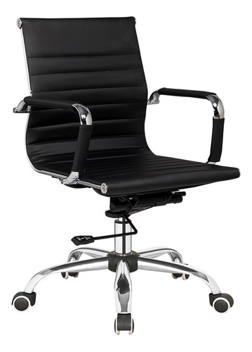 Sillon Ejecutivo Eames Aluminium Respaldo Bajo Tapizado Eco