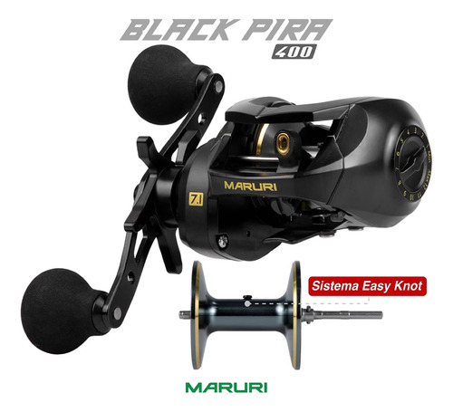 Carretilha Pesca Pesada Maruri Black Pira Bg Drag 18kg 7.1:1