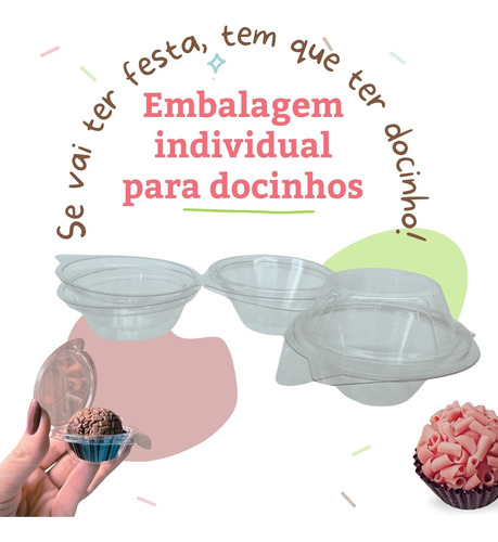 Embalagem Individual Para Brigadeiro Doces C/ 100 Un