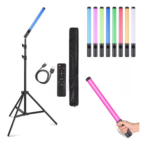 Tubo Aro Rgb Luz Led 50cm Fotografia Video + Tripode 2.1m