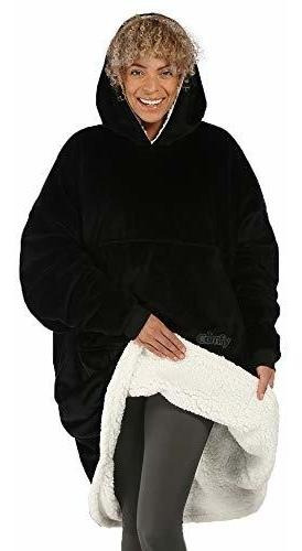 The Comfy Manta De Microfibra Y Sherpa Talla Unica Negro 