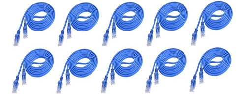 Imagen 1 de 8 de  Cable De Red 3 Metros Utp 5e Patch Cord Ethernet Pack X 10