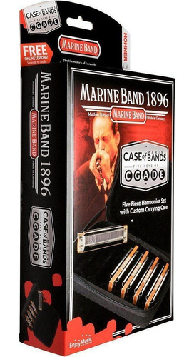Imagem 3 de 6 de Kit 5 Gaitas Harmonicas Marine Band 1896/20 (cdega) - Hohner