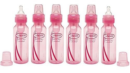 Dr. Frascos De 8 Oz De Color Rosa Estandar De Brown - 6 Uni