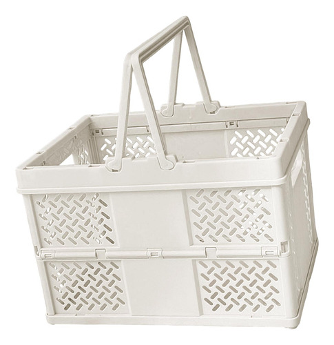 Caja De Almacenamiento Plegable Cesta De Compras Blanco