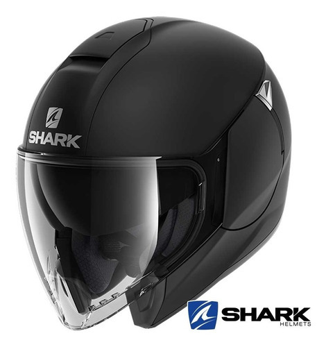 Casco Para Moto Shark Citycruiser Blank Negro Mate Jet Tamaño del casco XL