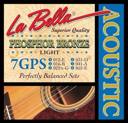 Encordado Guitarra Acustica Bronce 012 - 052 La Bella 7gps