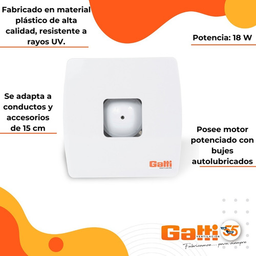 Imagen 5 de 9 de Extractor De Baño 6 (15 Cm) Potenciado C/ Persiana Incluida