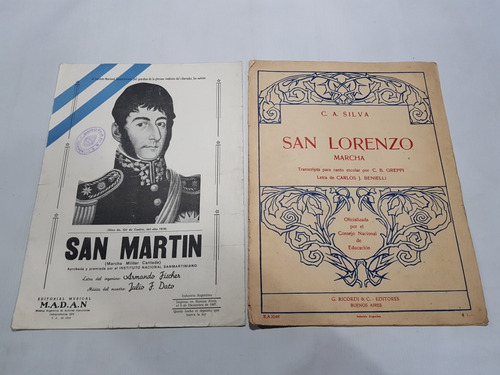 Imagen 4 de 9 de Antiguas Partituras San Martín Lote X 8 Mag 59456