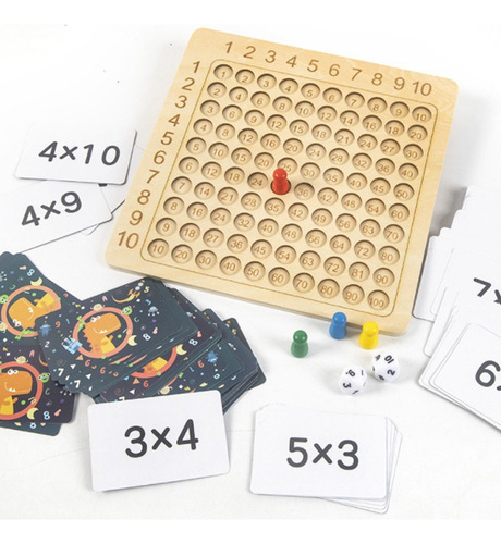 // Montessori Tabla De Madera Matemática Multiplicar Tabla