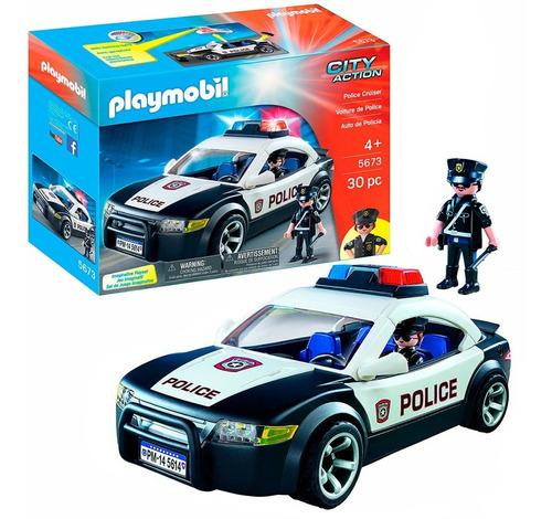 Playmobil Auto Policia Luz City Action Toy New 5673 Bigshop