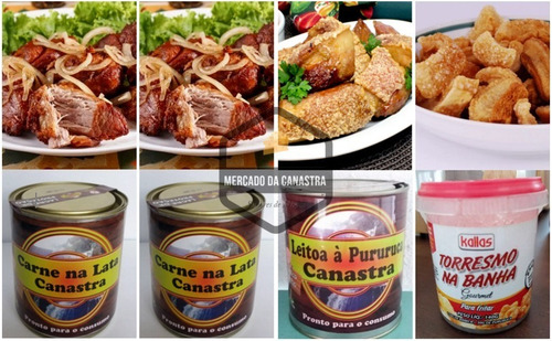 Kit: 2 Latas De Pernil + 1 Lata Leitoa Pururuca + Torresmo