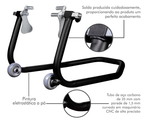 Imagem 5 de 8 de Cavalete Dianteiro Moto Bengala Mt 03 R3 Mt 07 09