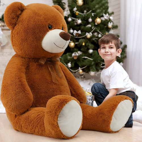 Oso De Peluche Gigante Morismos De 130 Cm, Color Marrón Oscu