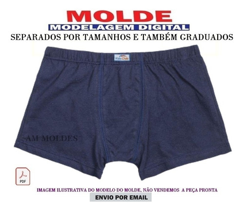 Molde Cueca Box Boxer Infantil 1 A 14 Anos Pdf Envio E-mail