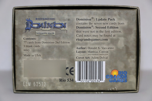 Rio Grande Games Dominion: Paquete De Actualización Del Jueg