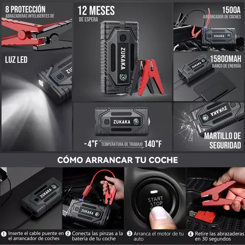 Pinzas De Coche Para La Bateria De Coche O Moto 1500amp Cable De