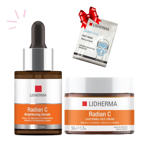 Lidherma Crema Facial Radian C + Serum Anti Edad Hialuronico