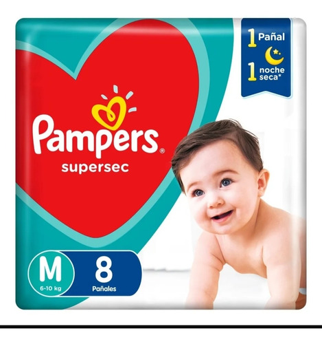 Pañales Pampers Supersec Max  M 8 U