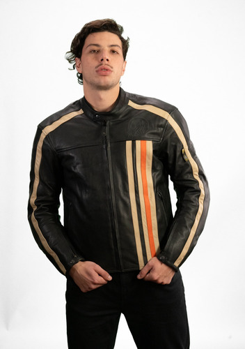 Chaqueta Cuero Moto Urbana Protecciones