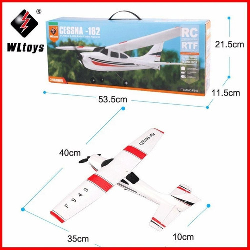 Avión Rc 3ch Wltoys F949 Completo Muy Fácil Para Empezar