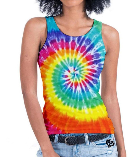 Regata Tie Dye Feminina Blusa Roupas Camiseta Est24