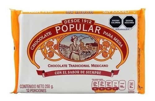 Chocolate Popular Premium 250 Gr Tableta