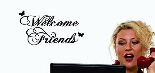 Diseño Con Vinilo Jer 1596 3 Welcome Friends 16x40 Negro, 16