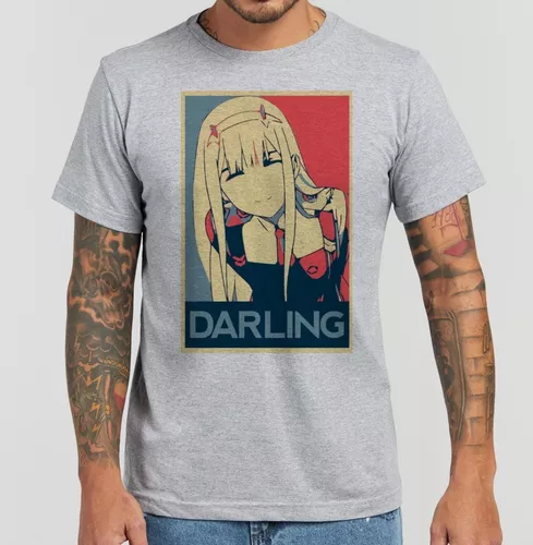 Camiseta ALGODÃO preta Anime Zero Two Darling in the Franxx