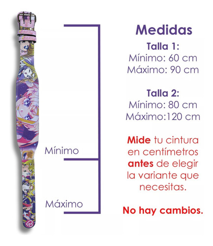 Kit Cinturon Faja Y Straps Calleras Sailor Moon Gym Mujer