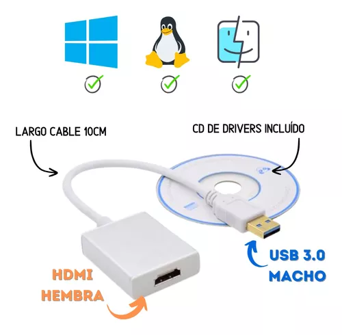 Adaptador USB 3.0 a HDMI Hembra