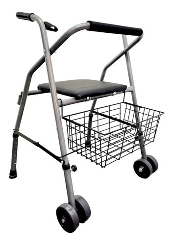 Andador Canasto Adulto Silla Doble Rueda Plegable Regulable