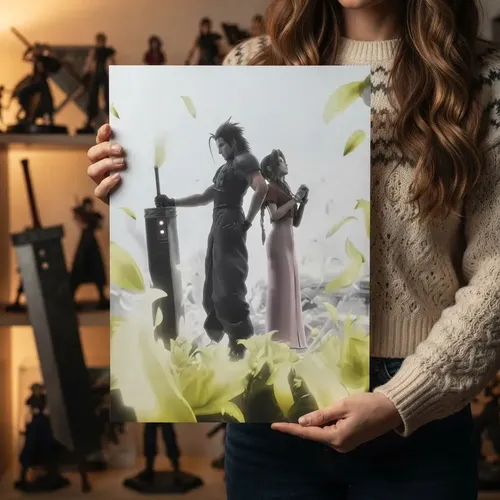 Pôster Final Fantasy Vii Crisis Core Oficial Zack & Aerith
