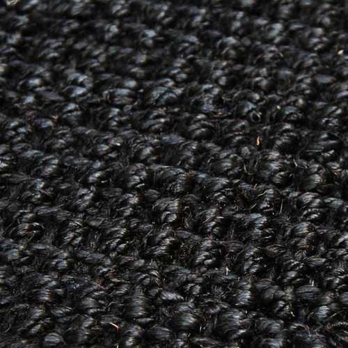 Alfombra De Yute Bucle 60x100 Cm Negra Premium
