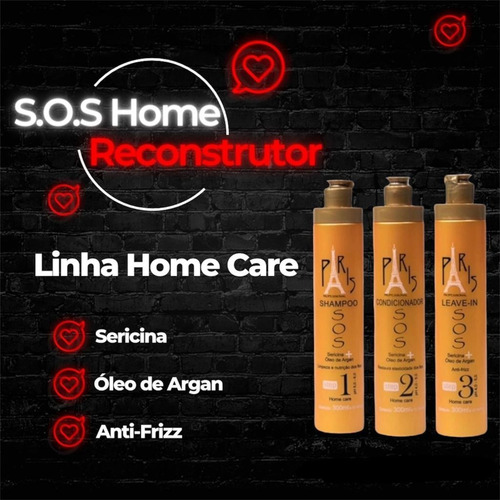 Imagem 2 de 2 de Kit Home Care Sos Reconstrutor 3 Passos - Professional Paris