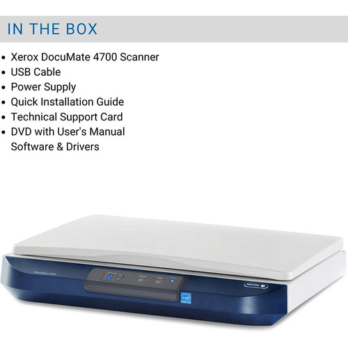 Xerox Documate 4700 Escáner De Cama Plana Para Un Color En D