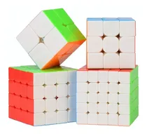 Comprar Cubos Rubik Qiyi 2x2 3x3 4x4 5x5 Stickerless Paquete 4