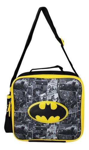 Lonchera Escolar Batman Niño Bolso Dc Comics Color Negro