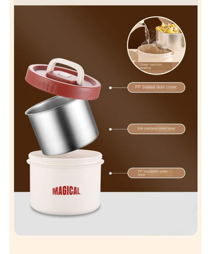 Caja Almuerzo Térmica Portátil Inoxidable Botella Mejorada
