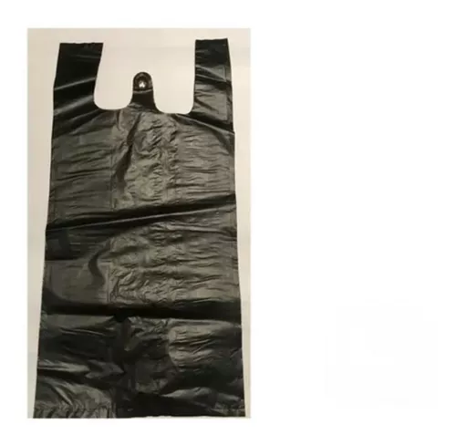 1kg Bolsa Asa Camiseta Negra Bio Dif. Tamaños 100% Reciclada