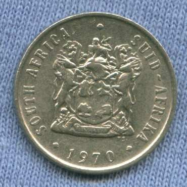 Imagen 2 de 2 de Sudafrica 10 Cents 1970 * Planta De Aloe *
