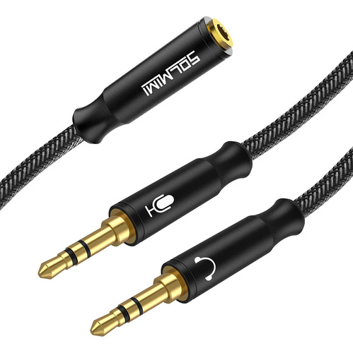 Solmimi Cable Divisor De Auriculares Para Pc De 0.138in De C