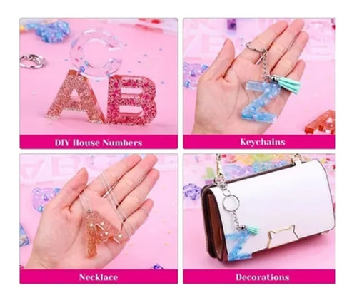 Imagem 6 de 7 de Molde De Chaverio De Alfabeto De Resina De Silicone 152pcs