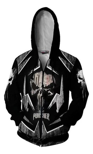 H Sudadera Punisher Cosplay Chamarras Cremallera Antihéroe