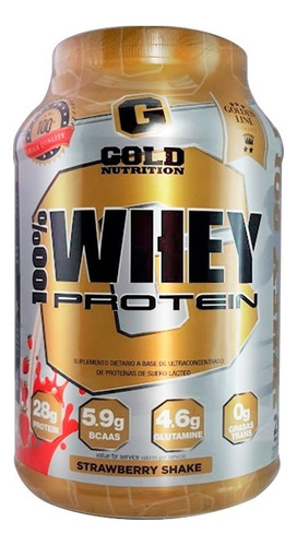 Whey Protein Gold Nutrition Suplementos Proteína 100% Whey Sabor Strawberry shake