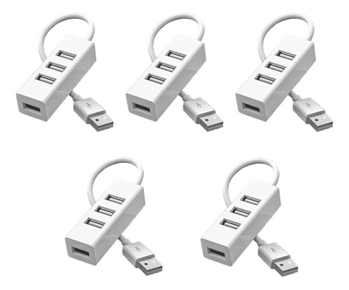 Adaptador De Corriente Con Divisor Usb Multi 2.0 Hub, 5 Unid