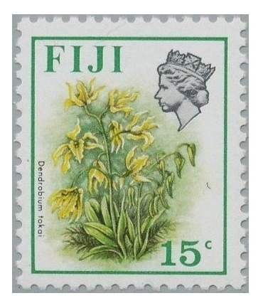 Estampillas Fiji 1971 - Orquídea Dendrobium Tokai