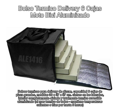 Bolso Termico Delivery 6 Cajas Moto Bici Aluminizado
