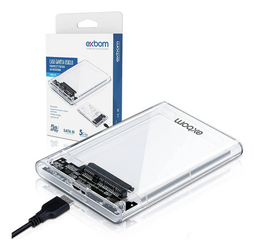 Case Gaveta Hd Sata Usb3.0 5gpbs Notebook Transparente- 206j